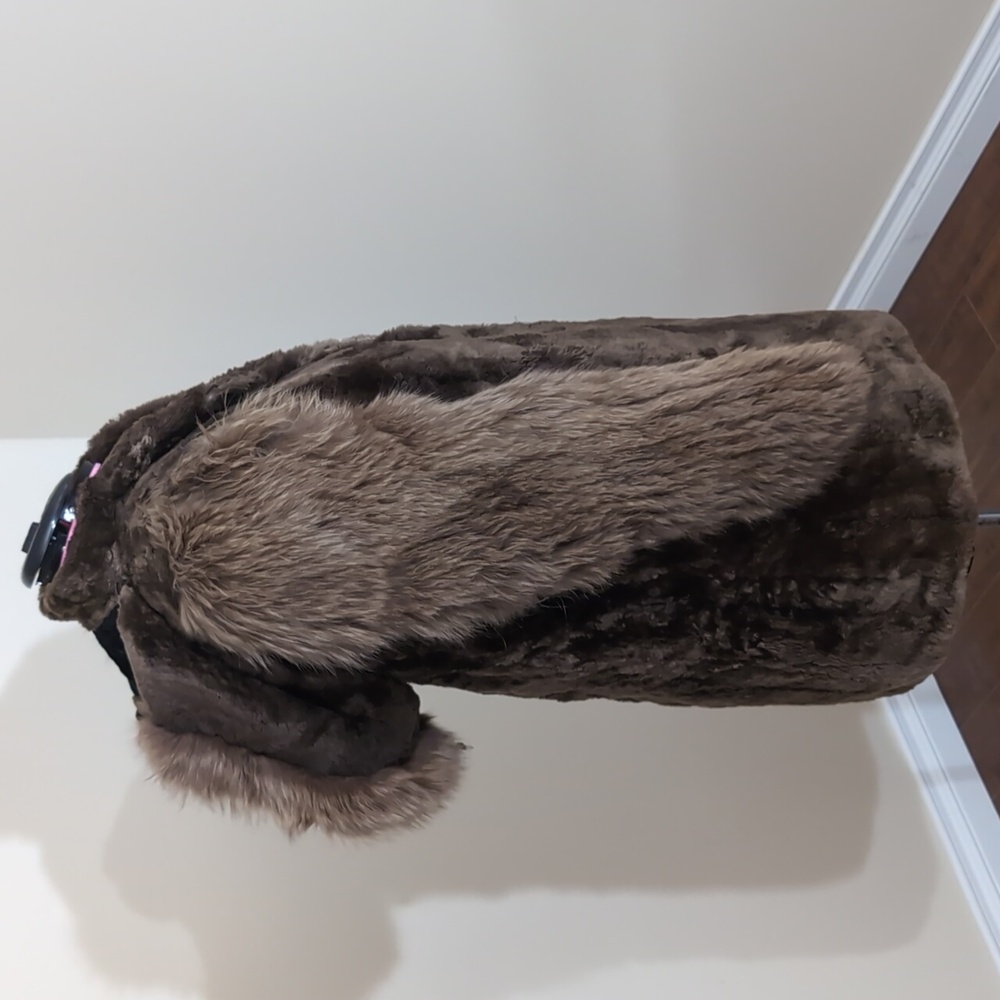 Women's Brown Real Fur Coat - Picture 2 of 14